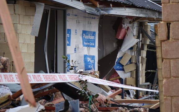 The scene near gas explosion.