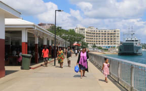 Port Vila generic - people walking at seafront