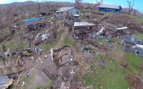 Damage by Cyclone Pam in remote parts of Vanuatu.