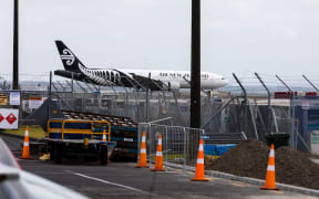 Air New Zealand's flight NZ1942 touches down on kiwi soil. It is the Air New Zealand flight chartered by the government to evacuate people from Wuhan during the coronavirus outbreak.