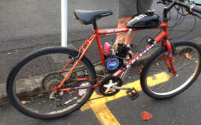 A petrol-powered bike