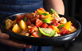 Tomato and summer fruit Panzanella