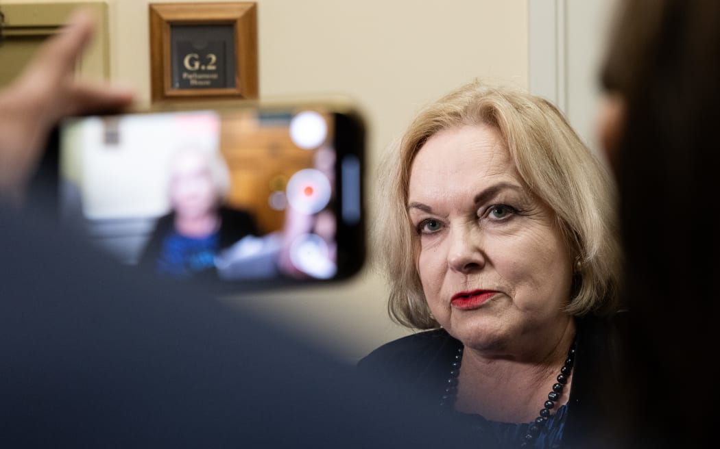 Judith Collins addresses the media as Chair of Parliament's Privileges Committee.