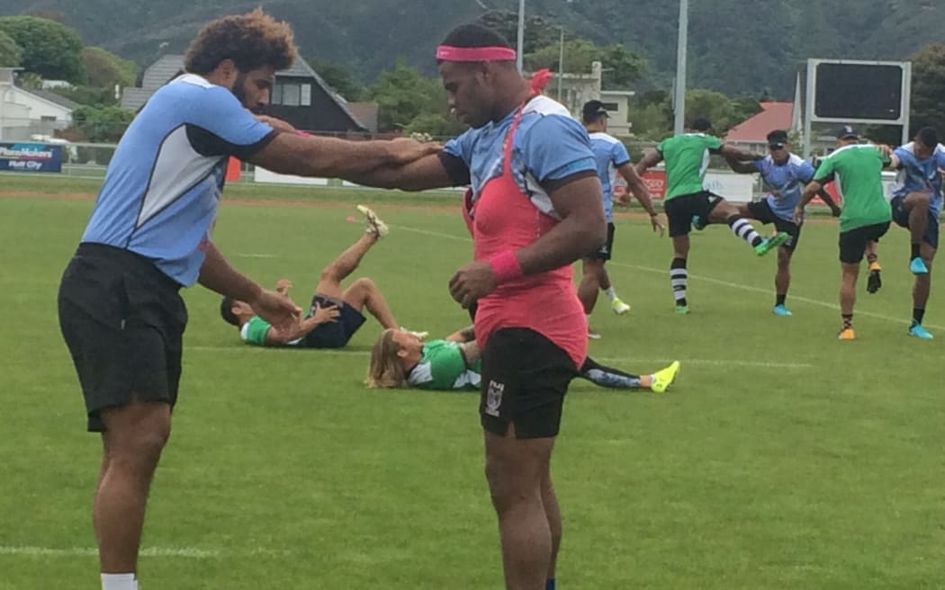 Fijian league team training in Lower Hutt.