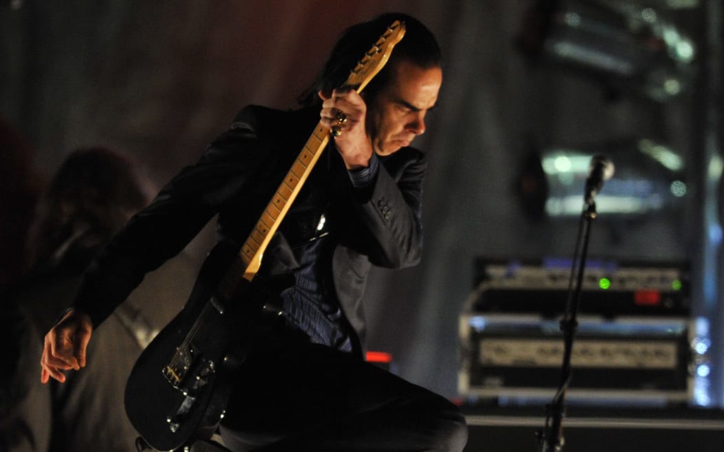 Nick Cave on stage at Auckland in 2010.