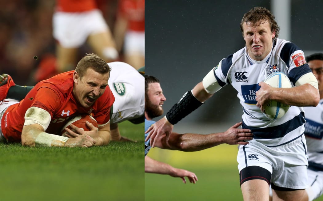 Hadleigh Parkes scoring for wales in 2017 and in action for Auckland in the 2013 ITM Cup.