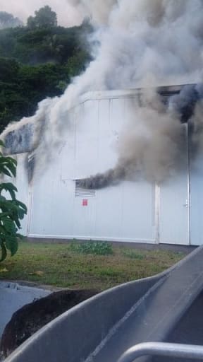 The fire at the the micro-grid power-plant on Ofu