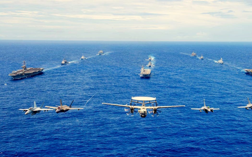 French aircraft Carrier Charles de Gaulle and its Strike Group during Exercise Clémenceau25 in the Pacific