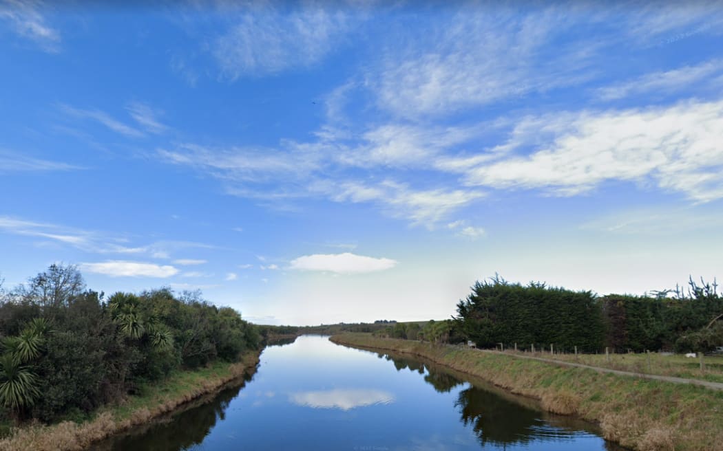 Saltwater Creek in North Canterbury, as seen from King Street.