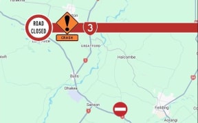 SH3 is closed between the intersections of Cemetery Rd and Mount Stewart Halcombe Rd.