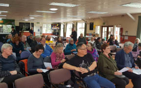 Wellington residents at Mornington Golf Club sharing with politicians their concerns about changes to city's buses.