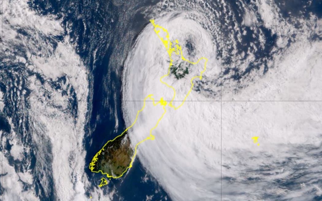 Satellite imagery of Cyclone Gabrielle over Aotearoa New Zealand