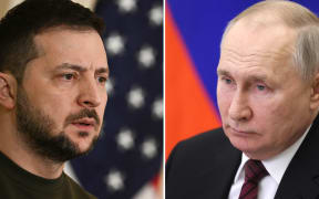 Ukrainian President Volodymyr Zelensky and Russian President Vladimir Putin.