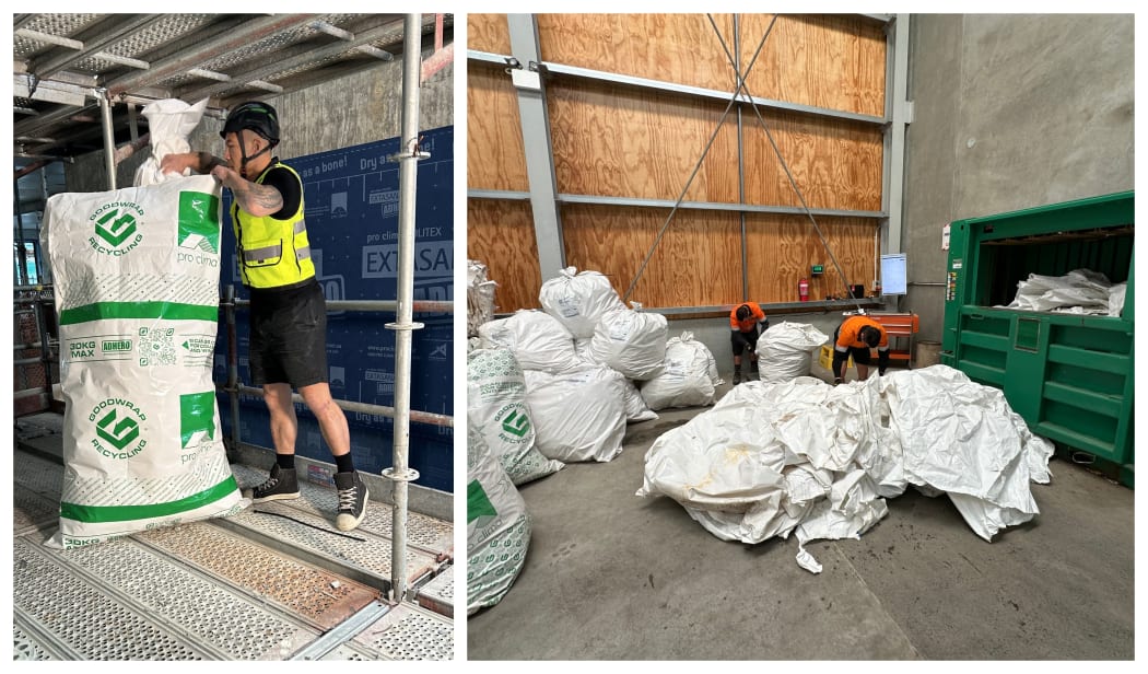 Goodwrap staff sort through returned material.