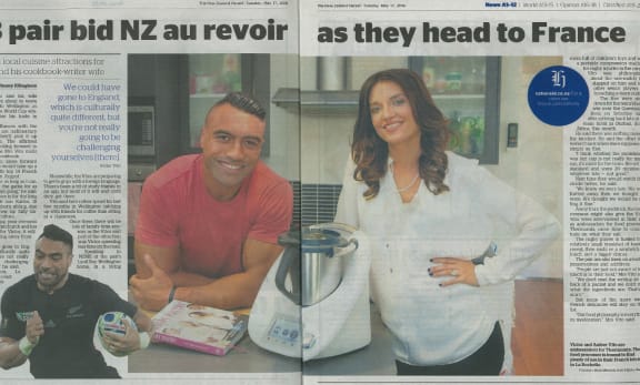 Photo of the Herald story about Victor and Amber Vito and their Thermomix.