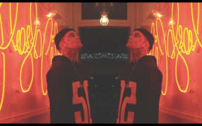 Still from Louie Knuxx's video '$igns' featuring Diaz Grimm and PNC (prod by Jay Knight)