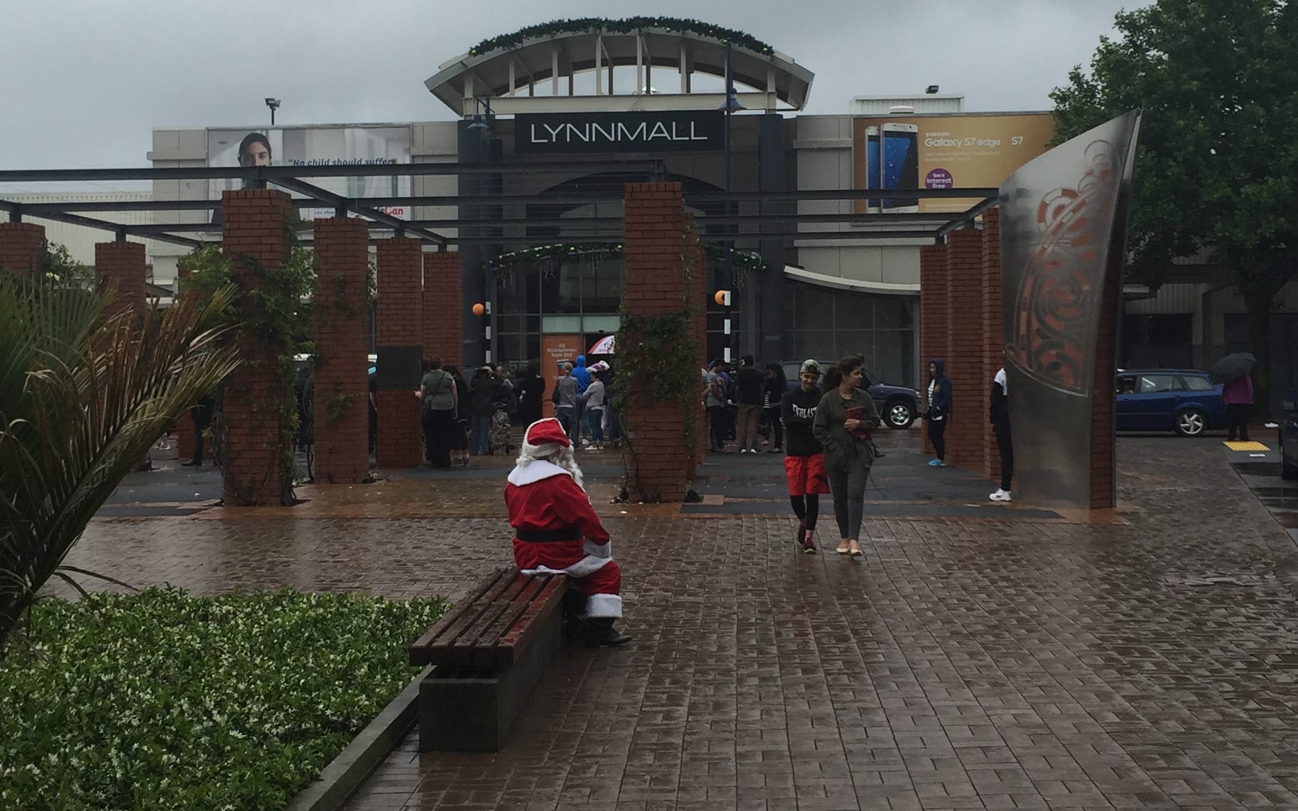 Santa was among those evacuated from Lynn Mall in New Lynn, Auckland