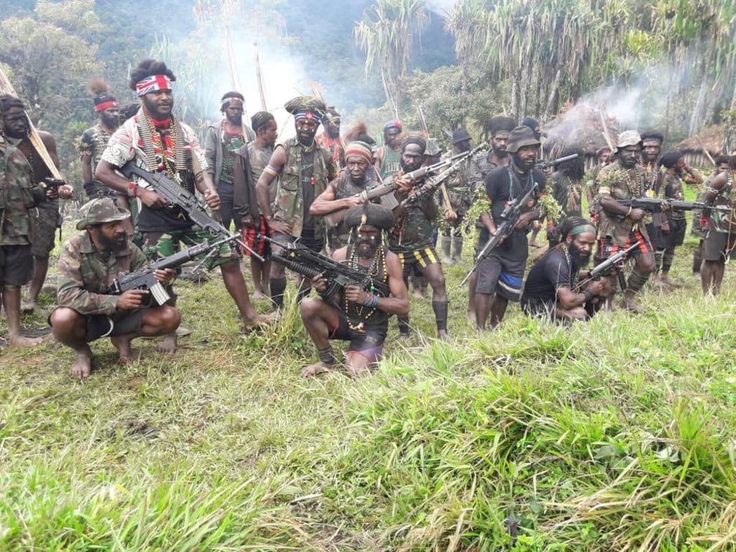 West Papua Liberation Army unit, led by Egianus Kogoya. Derakma, Nduga regency, Papua. March 2019