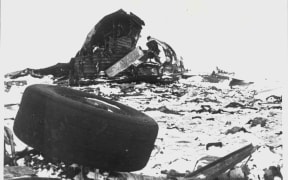 Wreckage at the site of the Erebus disaster.