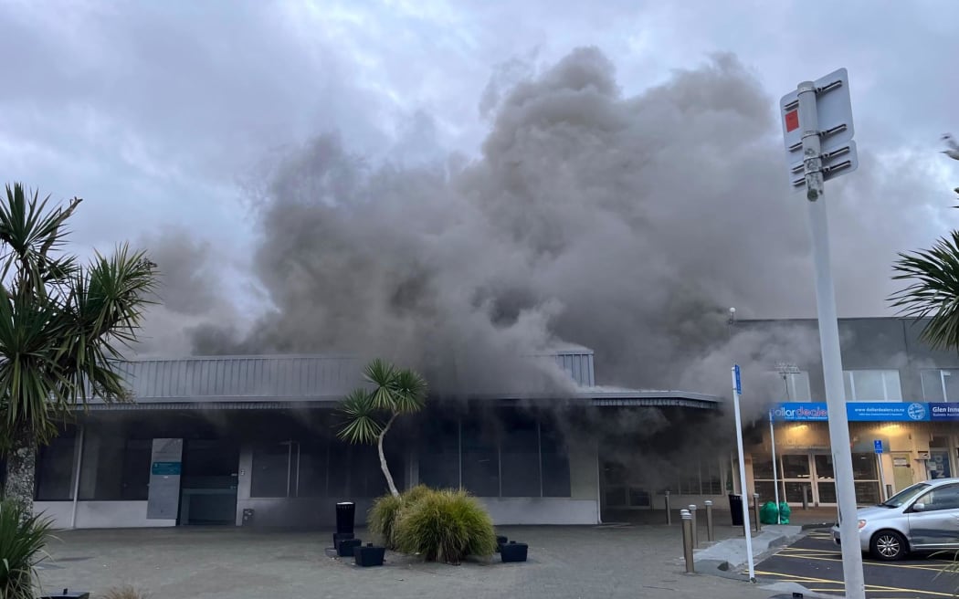 Fire crews were called to a blaze at a Work and Income New Zealand building in Glen Innes on Thursday 8 May 2025.