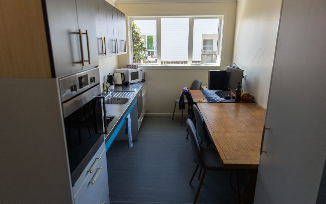 Shane Emeny's kitchen in his house after living in a motel for 4 years