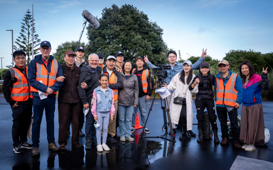 The cast and crew of The Teddy Show at the start of production in September 2022.