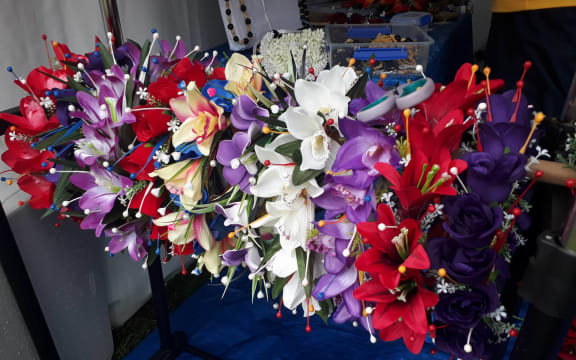 Flower headpieces or Ei at Pasifika Festival 2018.