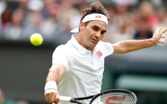 Roger Federer at Wimbledon 2021.