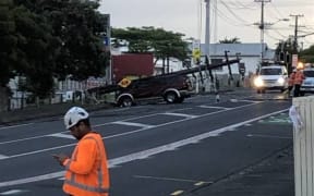 A vehicle has crashed into a power pole in Sandringham taking out power to the area.