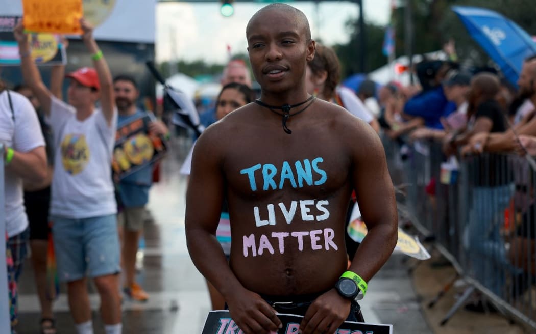 A pride parade in Florida, where Governor Ron DeSantis and Florida lawmakers have passed anti-LGBTQ laws.