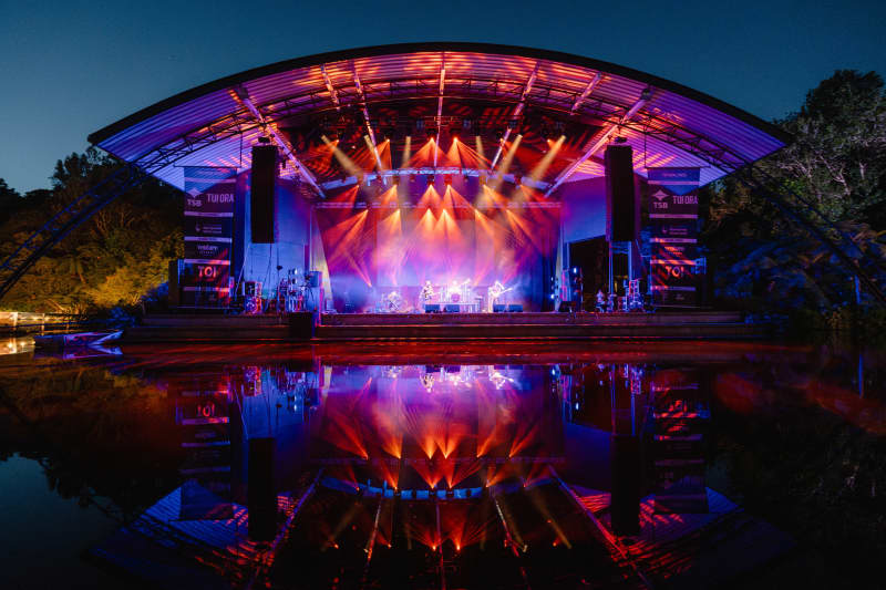 A scene from WOMAD 2025 at The Bowl of Brooklands, New Plymouth.