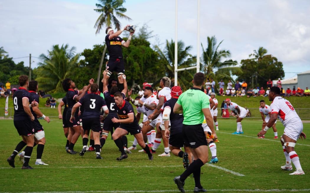Tonga scored six tries to Canada's two in the match.