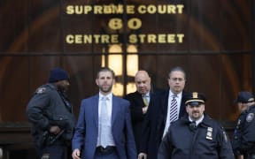 NEW YORK, NEW YORK - NOVEMBER 02: Eric Trump leaves New York State Supreme Court after his first day of testimony at his civil fraud trial on November 02, 2023 in New York City. Trump Jr., executive vice president of the Trump Organization, began testifying yesterday concerning allegations that he; his father, the former president; and his brother Eric conspired to inflate Trump Sr.'s net worth on financial statements provided to banks and insurers to secure loans. New York Attorney General Letitia James has sued seeking $250 million in damages.   Michael M. Santiago/Getty Images/AFP (Photo by Michael M. Santiago / GETTY IMAGES NORTH AMERICA / Getty Images via AFP)