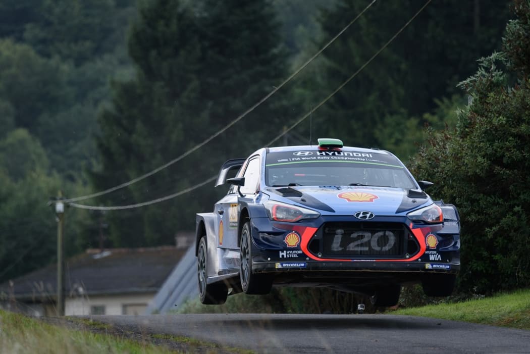 Hayden Paddon in flight in Germany