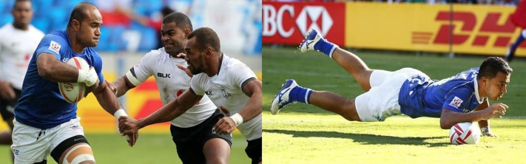 Falemiga Selesele and Phoenix Hunapo-Nofoa during last season's World Sevens Series.