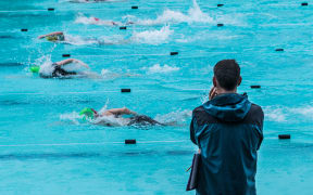 Swimming race.