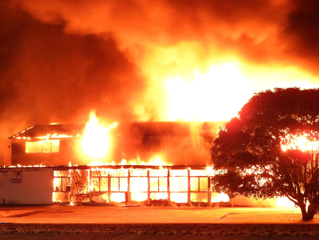 The fire broke out at the Sutton Tools factory in Kaiapoi.