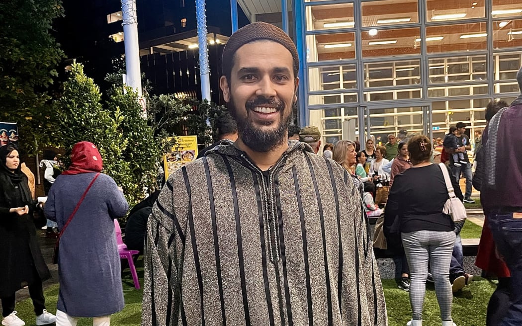 Mustafa Ali broke his fast at the Ramadan Night Market with a date.