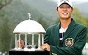 Danny Lee after his win at the Greenbrier Classic in West Virginia.