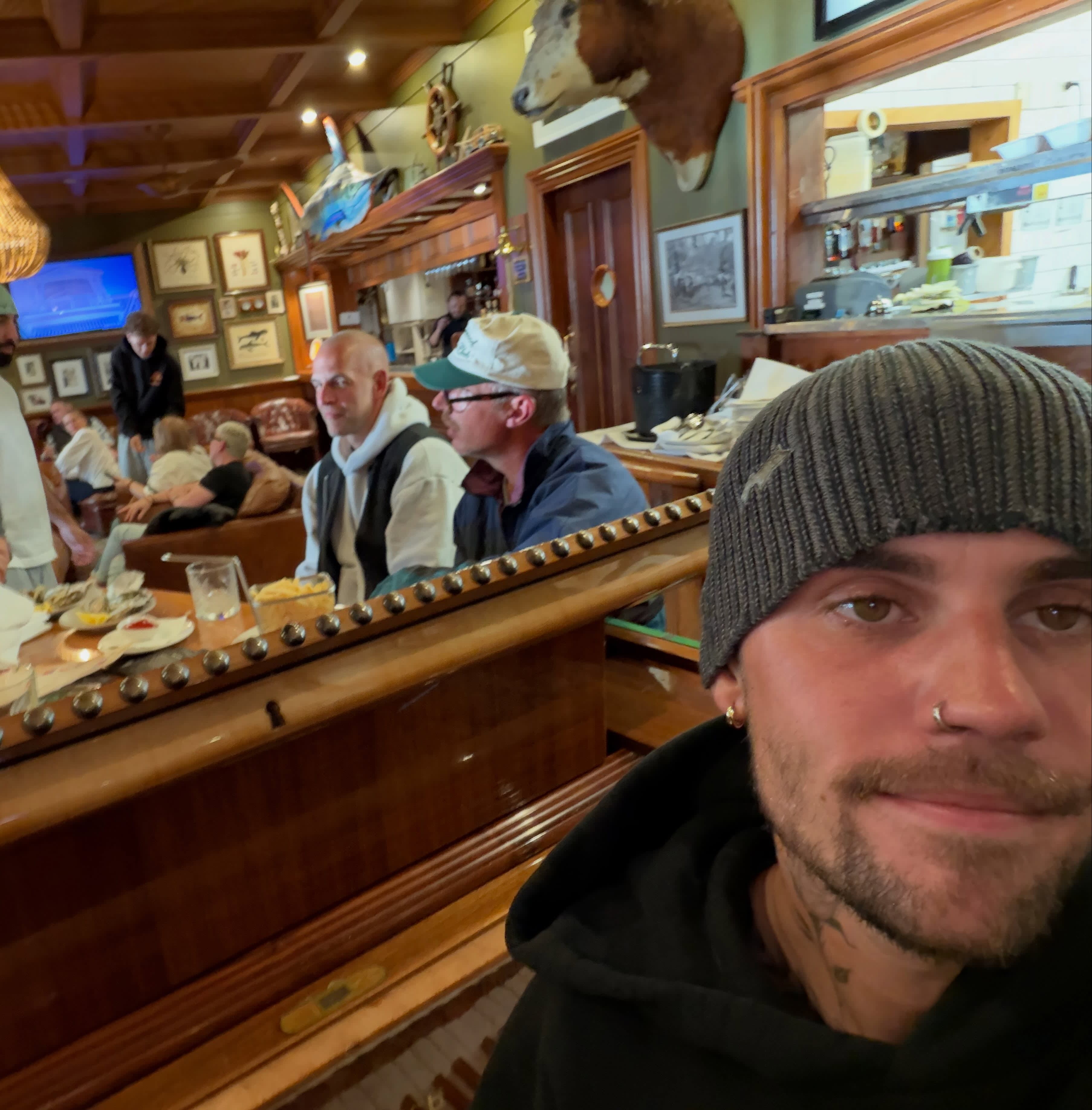 Justin Bieber posted a photo of himself at the Duke of Marlborough Hotel restaurant.