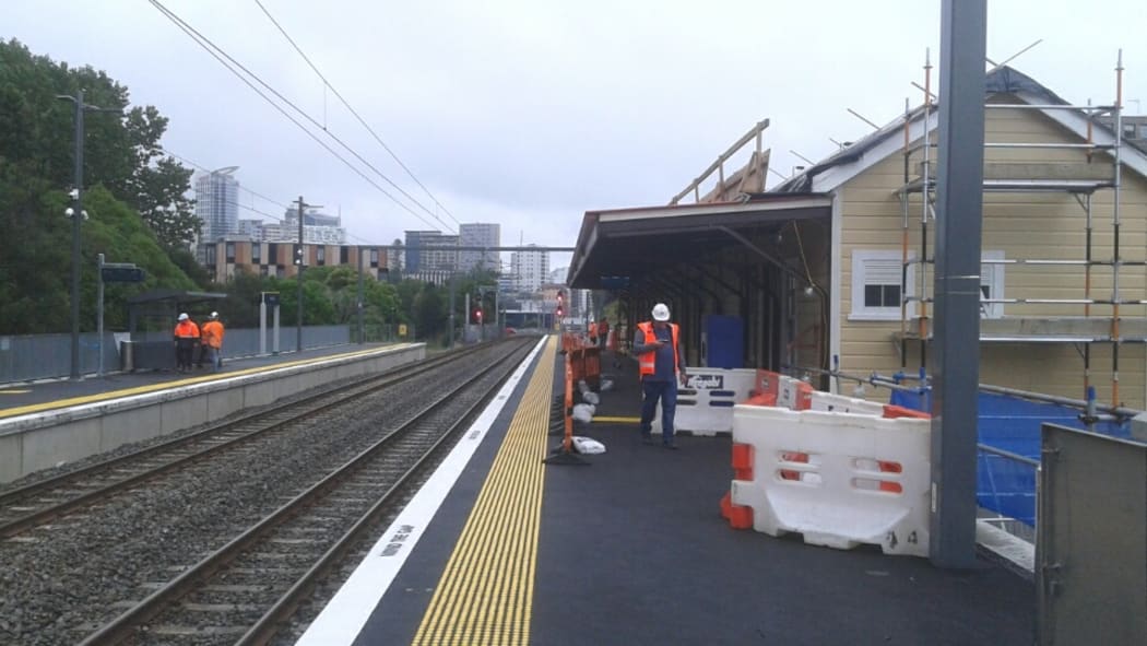 Parnell Station being readied for today's official opening.