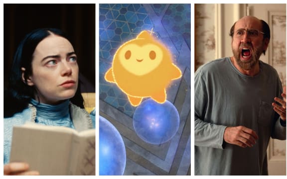 Stills from the films 'Poor Things', 'Wish', and 'Dream Scenario'.