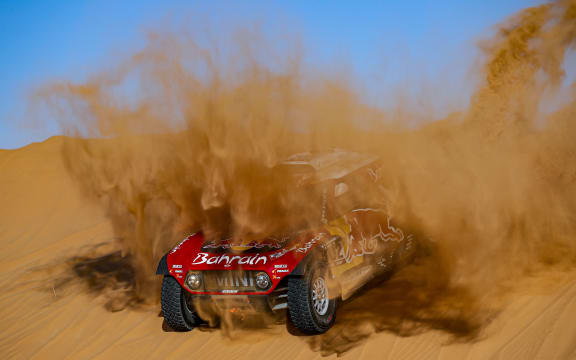 Mini driver Stephane Peterhansel of France on 2020 Dakar Rally.
