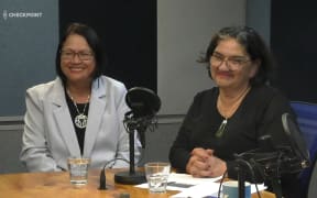 Lady Tureiti Moxon and Dr Ella Henry in the Checkpoint studio.