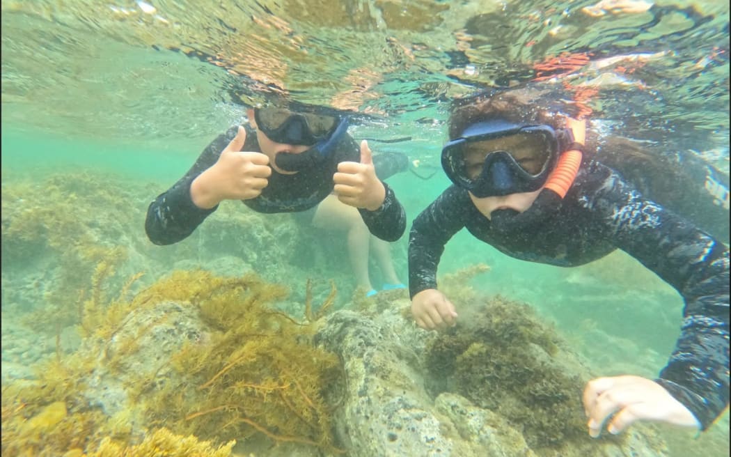 Young divers enjoy the sights of the Te Tapuwae o Rongokako Marine Reserve.