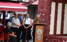 Kiingi Tuuheitia speaks at Tūrangawaewae Marae for the national hui on 20 January, 2024.