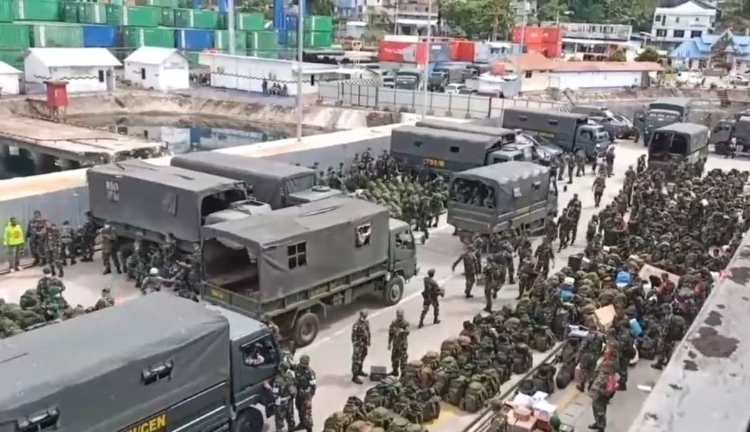 Arrival of more Indonesian troops in Jayapura, Papua, March 2021