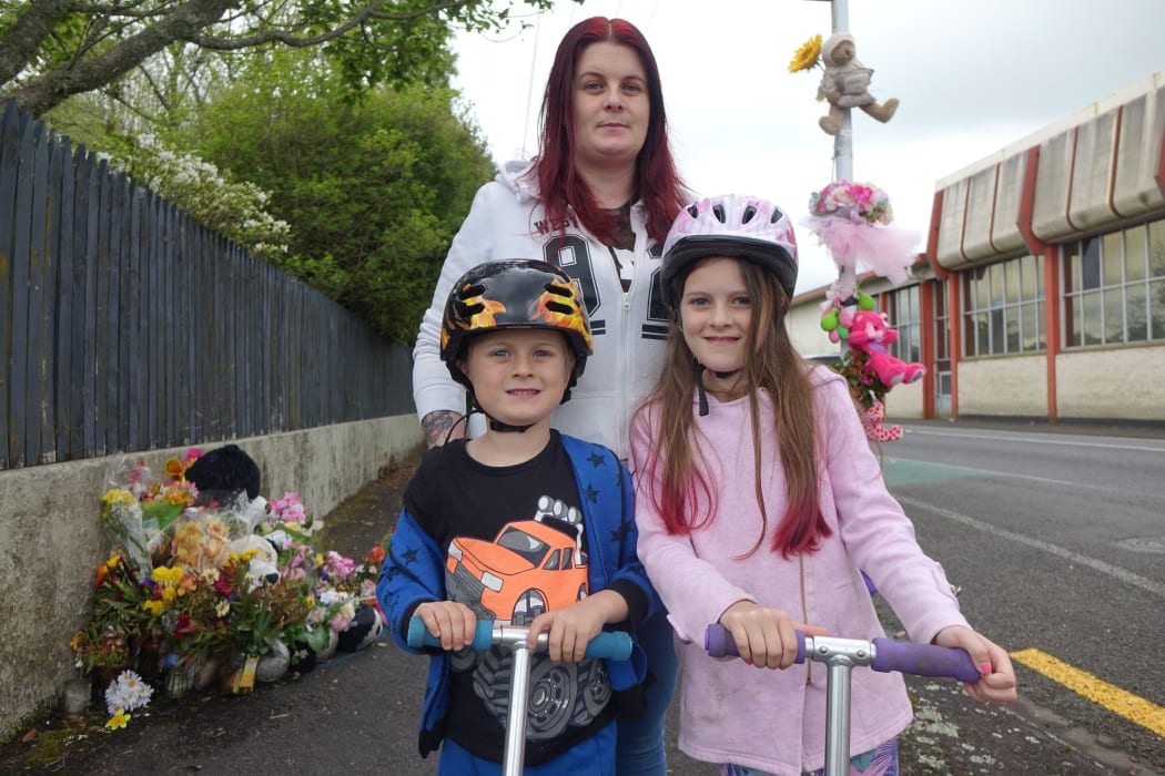 Hayley Mcleman with Blake, 8, and Jayde, 6