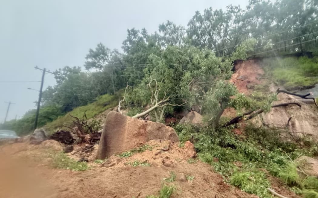 Heavy rain has caused a landslide on Palm Island, off the Townsville coast.
