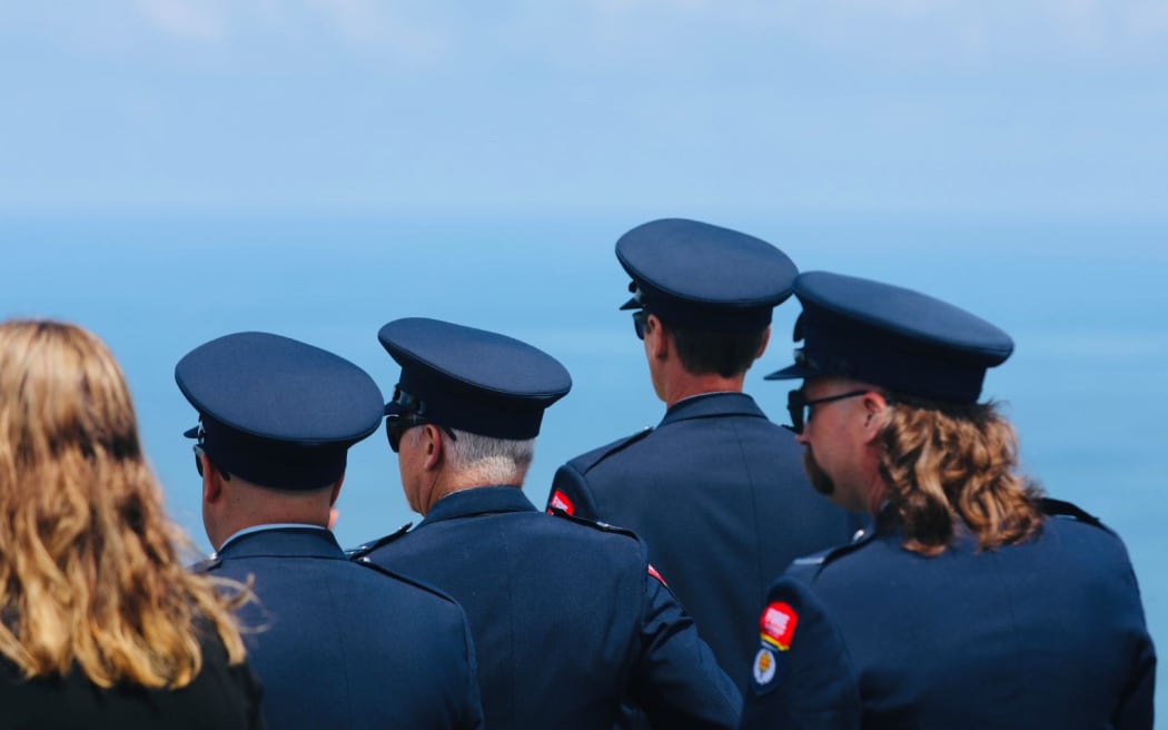 Fire and Emergency members attend the funeral of Dave van Zwanenberg, killed in Cyclone Gabrielle.